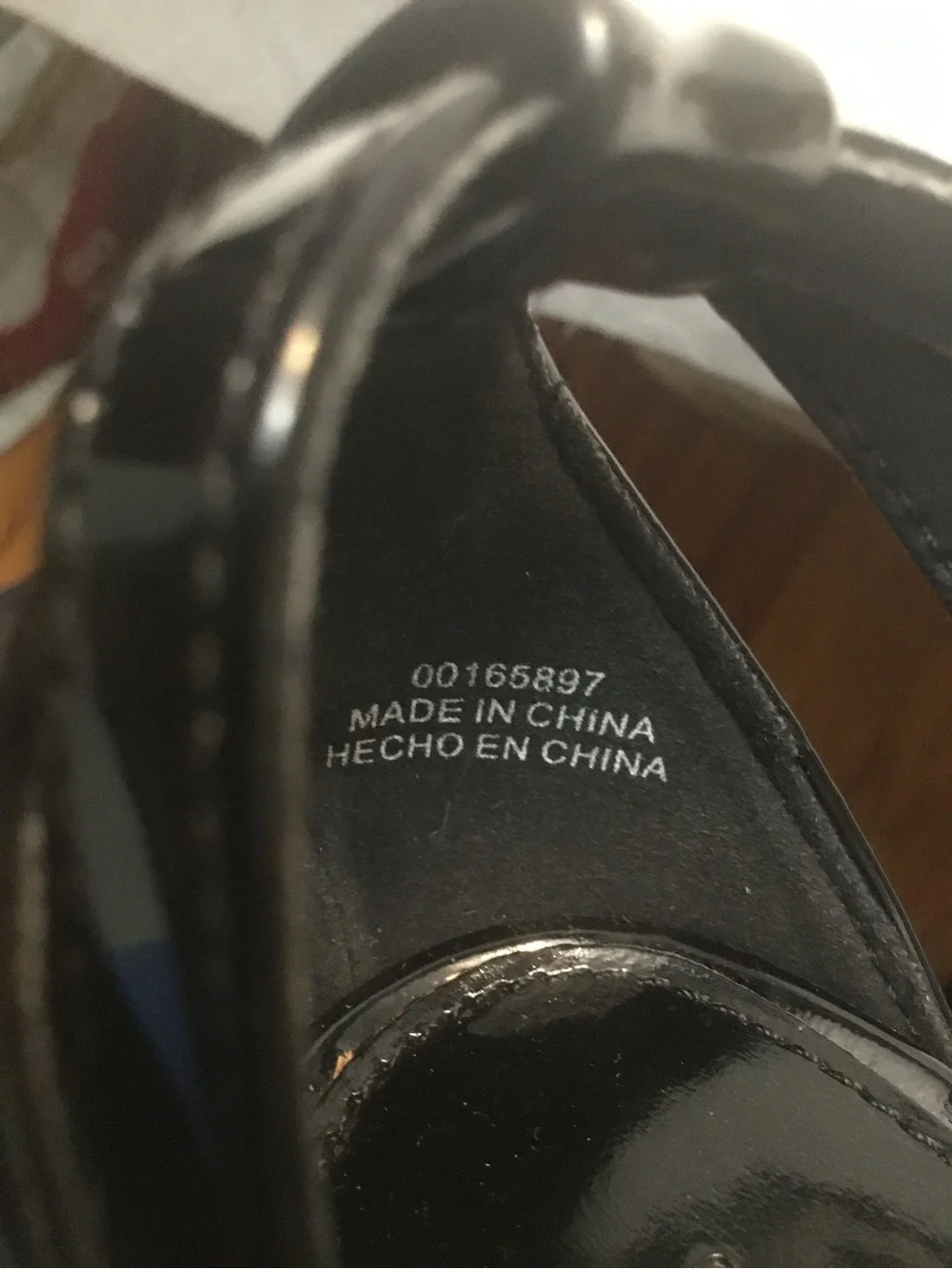 Forever 21 Black Patent Ankle Strap Heels Open Toe Glossy Size 6.5 Like New - Picture 13 of 13